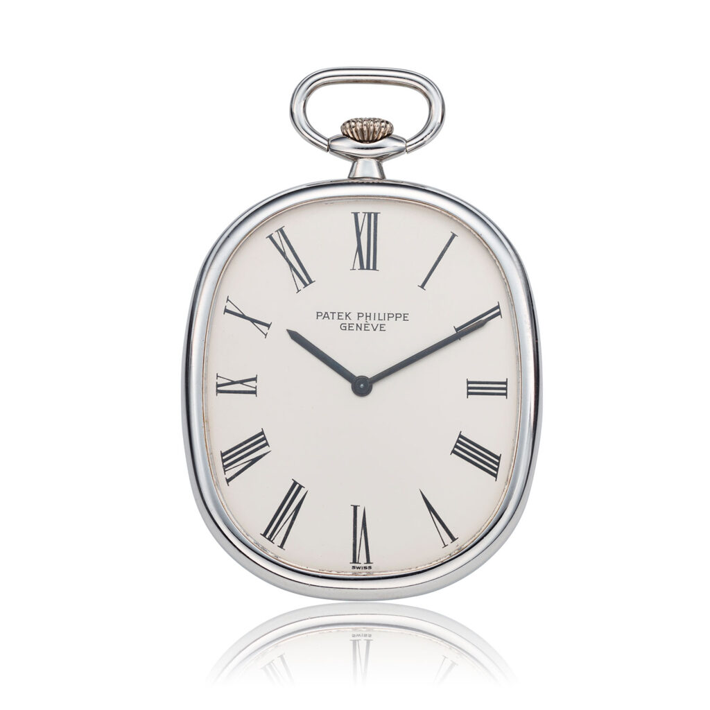 PATEK PHILIPPE WHITE GOLD ELLIPSE POCKET WATCH, REF. 874G