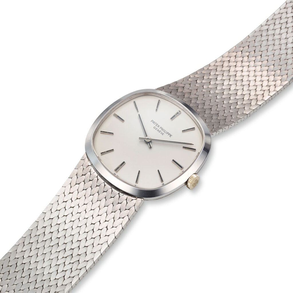 PATEK PHILIPPE WHITE GOLD CUSHION BRACELET WATCH REF. 3544/1G