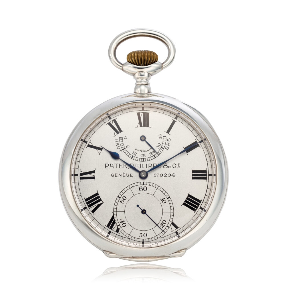 A MASSIVE PATEK PHILIPPE SILVER UP-DOWN INDICATOR OBSERVATORY CHRONOMETER MADE FOR THE U.S. NAVY
