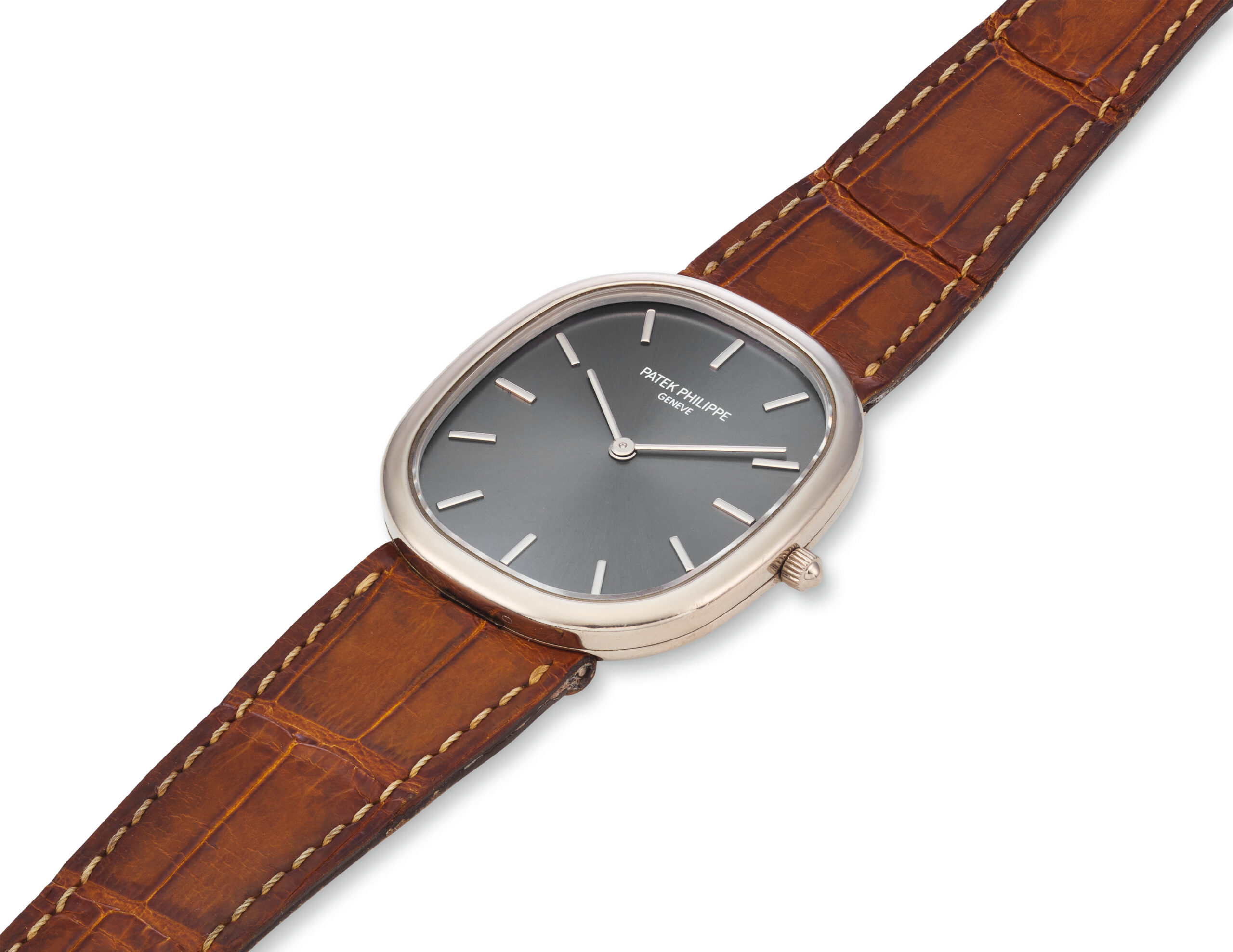 PATEK PHILIPPE WHITE GOLD ELLIPSE WITH ANTHRACITE DIAL, REF. 3738/100G