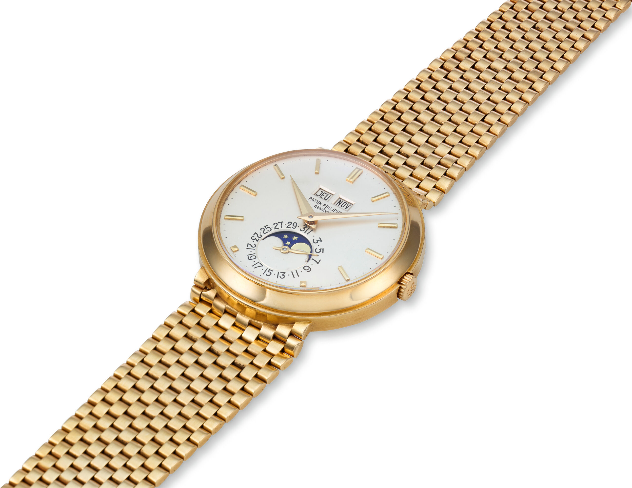 PATEK PHILIPPE YELLOW GOLD PERPETUAL CALENDAR BRACELET WATCH, REF. 3448/1J