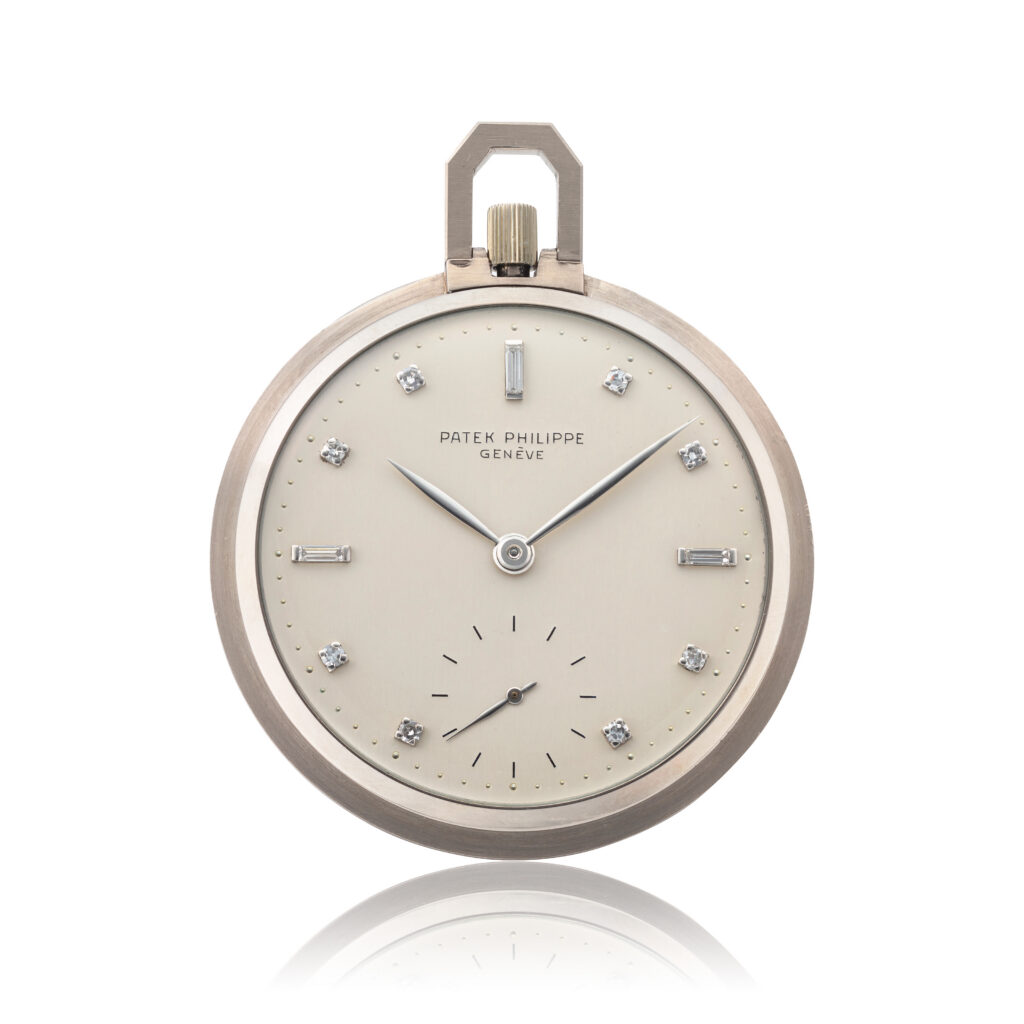 PATEK PHILIPPE WHITE GOLD AD DIAMOND POCKET WATCH REF. 770G