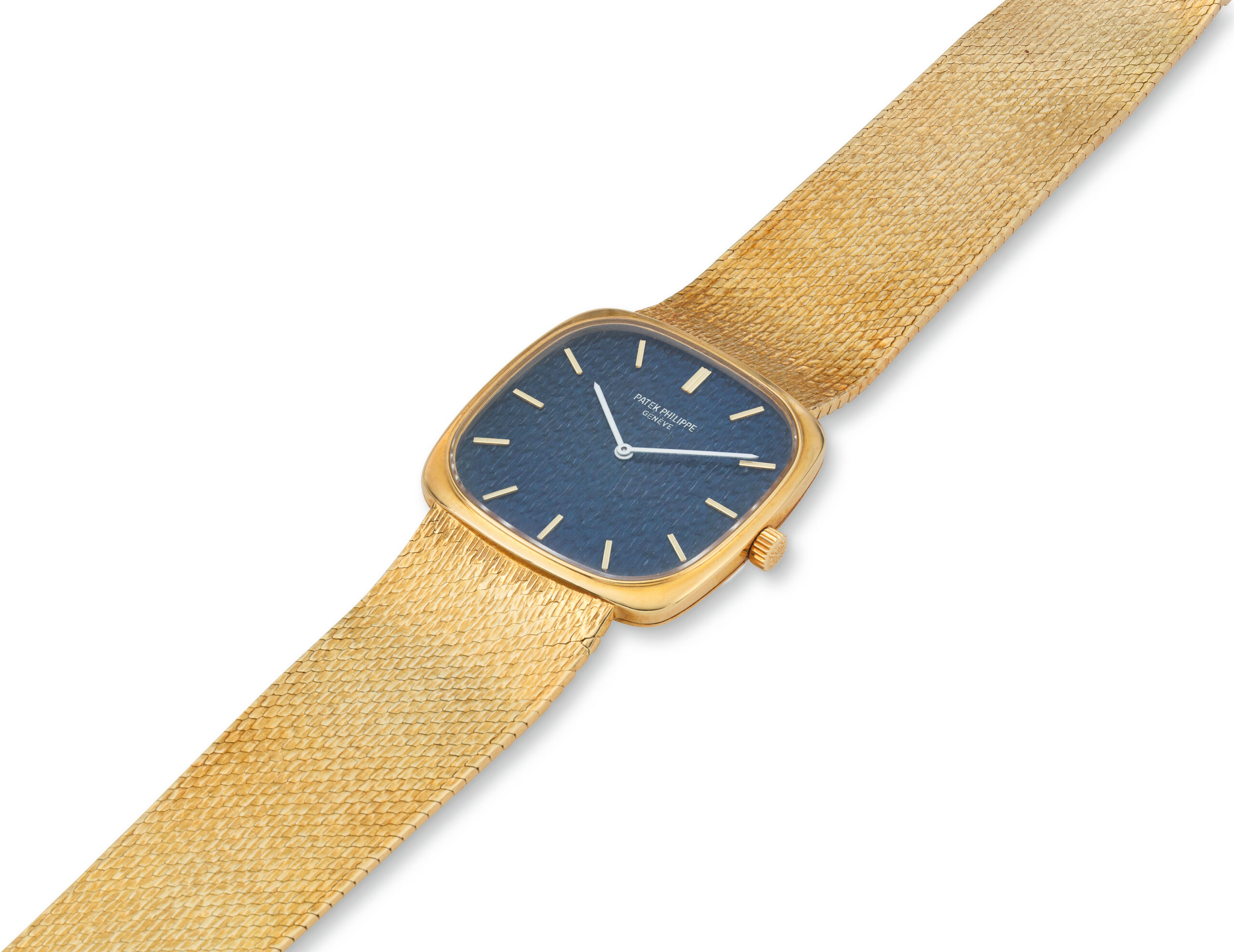 PATEK PHILIPPE YELLOW GOLD CUSHION BRACELET WATCH REF. 3566/1J