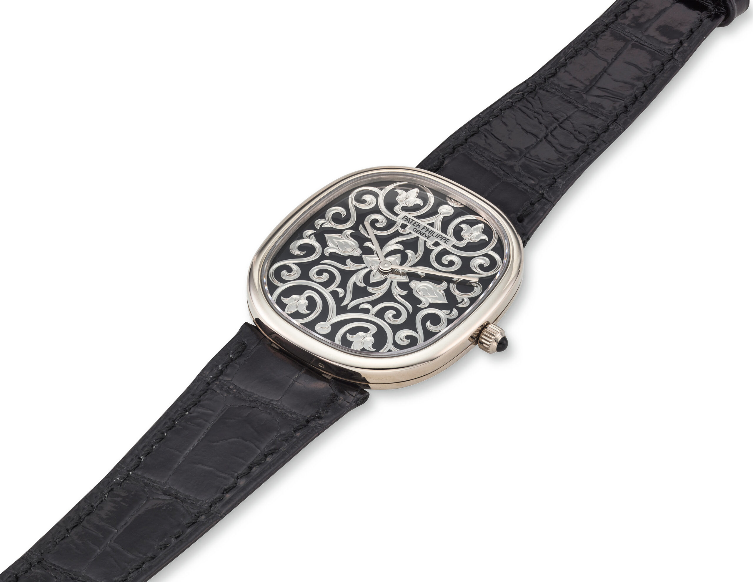 PATEK PHILIPPE WHITE GOLD AND ENAMEL ELLIPSE REF. 5738/51G