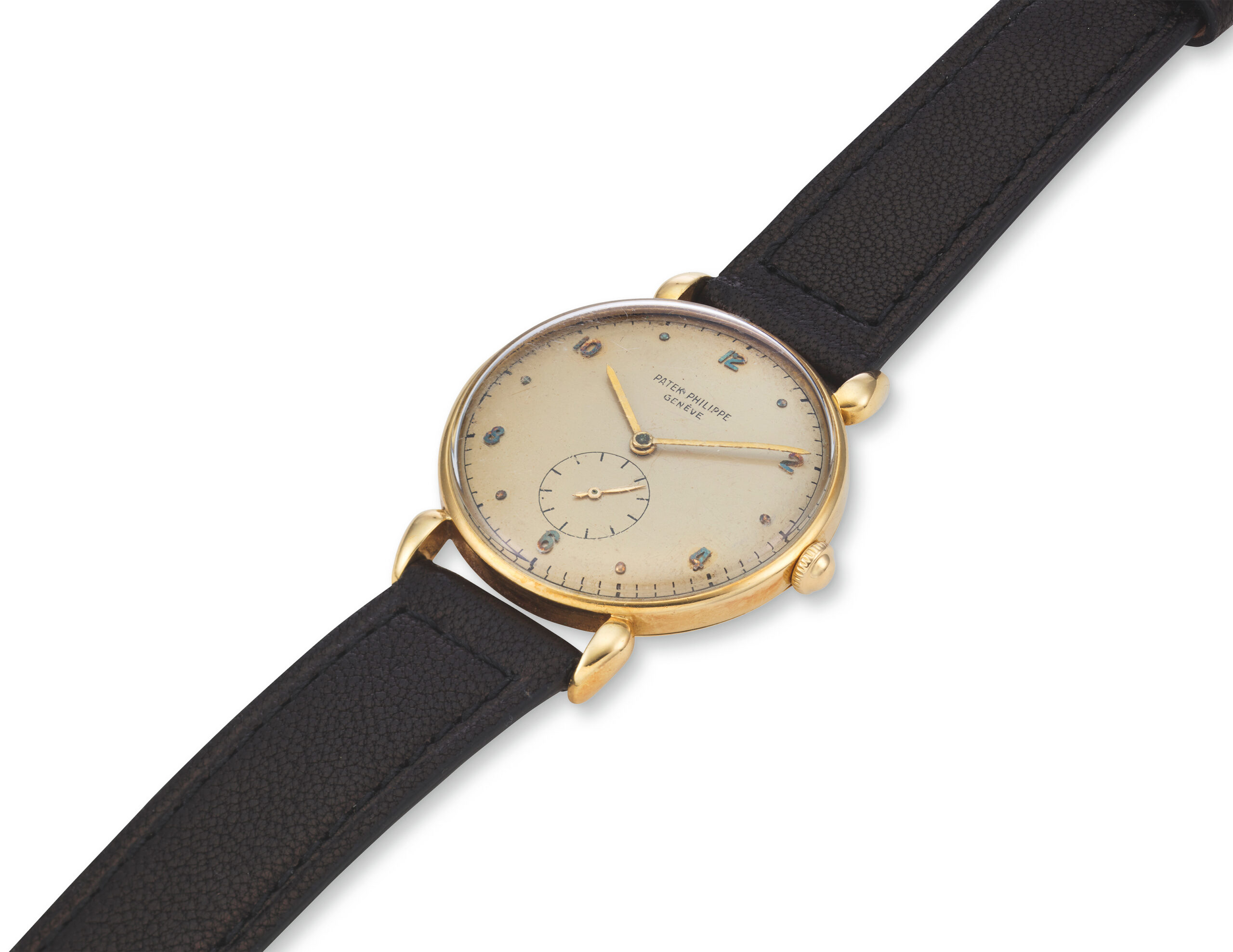 PATEK PHILIPPE YELLOW GOLD WRISTWATCH WITH TEARDROP LUGS REF. 1461J