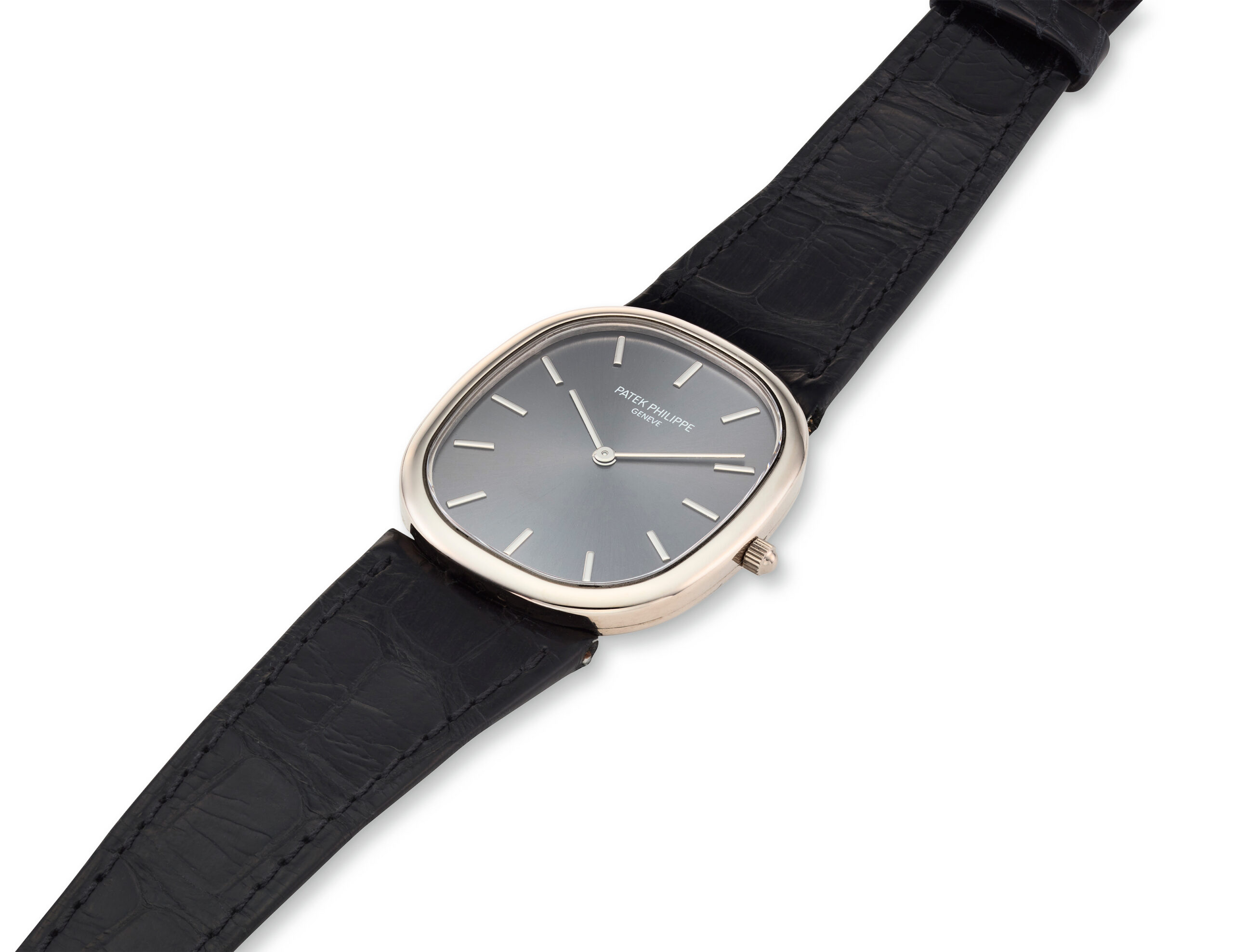 PATEK PHILIPPE WHITE GOLD ELLIPSE WITH ANTHRACITE DIAL, REF. 3738/100G