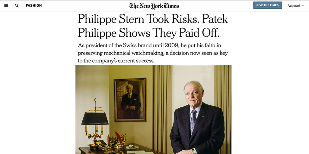 Philippe Stern Took Risks. Patek Philippe Shows They Paid Off.